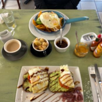 Cups Cafe - Red sauce chilaquiles and avocado toast - Breakfast & Brunch Near Me - Palm Desert, California