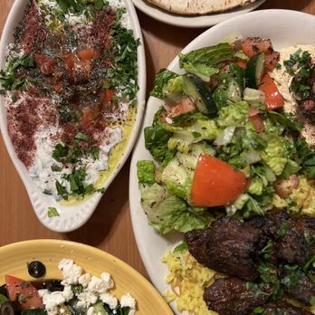 Yucca Kabob - Greek Salad, Tzatziki Sauce, and Beef Kabob - Middle Eastern Near Me - Yucca Valley, California Yucca Kabob - Greek Salad, Tzatziki Sauce, and Beef Kabob - Middle Eastern Near Me - Yucca Valley, California