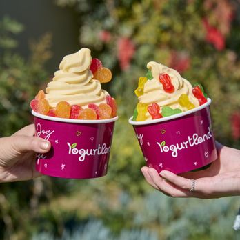 Yogurtland - A blend of juicy peach and sweet mango delivers a bright, refreshing sorbet - Ice Cream & Frozen Yogurt Near Me - Huntington Park, California Yogurtland - A blend of juicy peach and sweet mango delivers a bright, refreshing sorbet - Ice Cream & Frozen Yogurt Near Me - Huntington Park, California