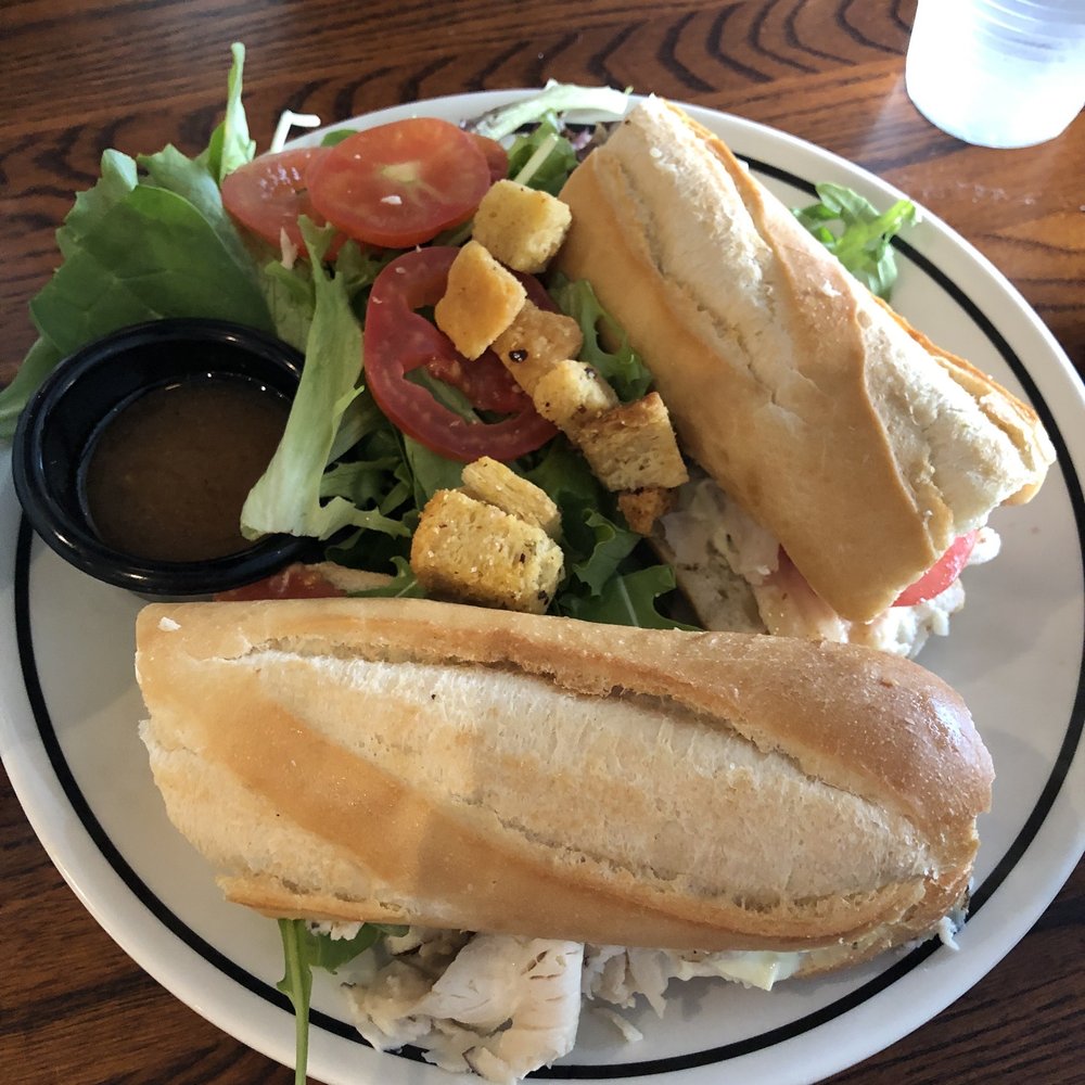 Corner Bakery Cafe - Chicken pesto panini with mixed greens side salad - Cafes Near Me - Houston, Texas Corner Bakery Cafe - Chicken pesto panini with mixed greens side salad - Cafes Near Me - Houston, Texas