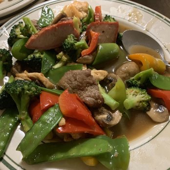 Saigon Cafe - This entree was called "Happy Family".  My taste buds were not quite "happy" with this one. - Chinese Near Me - Provo, Utah
