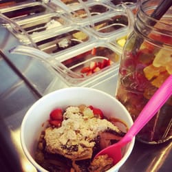 Sweet Tart Frozen Yogurt Cafe - Self Serve Toppings Station, with load sod yummy choices!