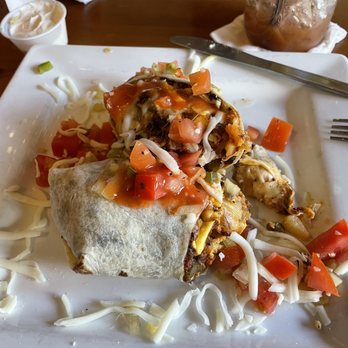 Surfside Rooster - Chorizo burrito and with scrambled eggs, taters, onion & peppers - American Near Me - Ocean City, Maryland