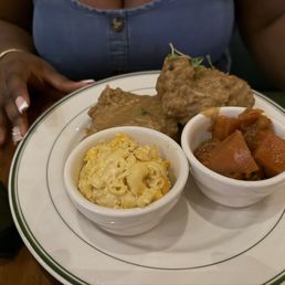 Smothered chicken, yams Smothered chicken, yams
