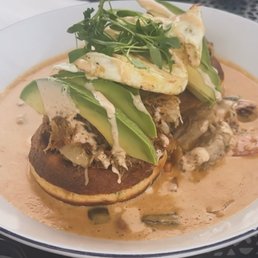 The jalepeno cornbread topped with chicken, avacado, & egg in Cajun sauce. Sooooo good! The jalepeno cornbread topped with chicken, avacado, & egg in Cajun sauce. Sooooo good!