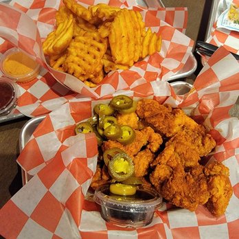 Hangry Joe's Hot Chicken - Chicken bites and waffle fries. - New American Near Me - Dallas, Texas Hangry Joe's Hot Chicken - Chicken bites and waffle fries. - New American Near Me - Dallas, Texas