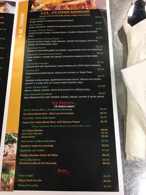 Menu photo 3 The Eye Opener Akron, OH