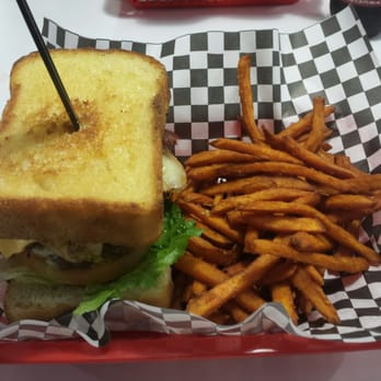 Stanton's City Bites - Cowboy burger with sweet potato fries - Burgers Near Me - Houston, Texas Stanton's City Bites - Cowboy burger with sweet potato fries - Burgers Near Me - Houston, Texas