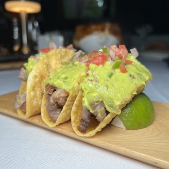 UN Plaza Grill - three tacos with guacamole and lime - Kosher Near Me - New York, New York