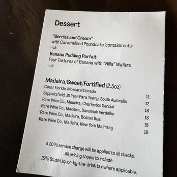 Bad Idea - Dessert Menu - Wine Bars Near Me - Nashville, Tennessee