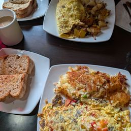 Greek omelette, and philly omlet
