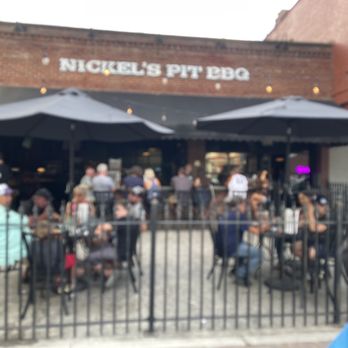 Nickel's Pit BBQ - Outdoor seating and the frontage of the restaurant - Barbeque Near Me - Watkins Glen, New York