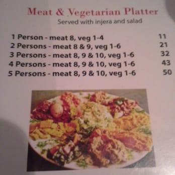 African Palace - Probably the only part of the menu that you hafta be concerned with, especially when with a group! - Ethiopian Near Me - Toronto, Ontario