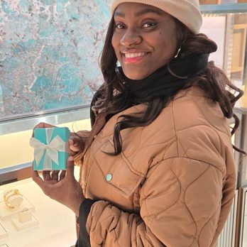 Tiffany & Co - Me holding the box of the bracelet - Jewelry Near Me - New York, New York Tiffany & Co - Me holding the box of the bracelet - Jewelry Near Me - New York, New York