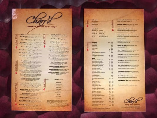 Menu photo 7 Charr'd Bourbon Kitchen & Lounge Louisville, KY