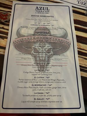 Menu photo 2 Azul Tequila Bar & Mexican Grill Pawtucket, RI Menu photo 2 Azul Tequila Bar & Mexican Grill Pawtucket, RI