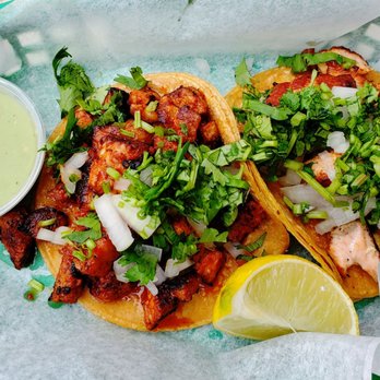 The Green Enchilada - Reg. Salmon Taco & Al Pastor Taco - Mexican Near Me - Pacifica, California The Green Enchilada - Reg. Salmon Taco & Al Pastor Taco - Mexican Near Me - Pacifica, California