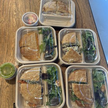 Urbane Cafe - Our food. All is explained in my review. - Salad Near Me - Northridge, California