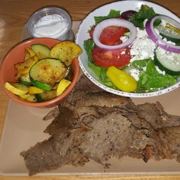 Gyro platter, hold the pita swap the fries for veggies.