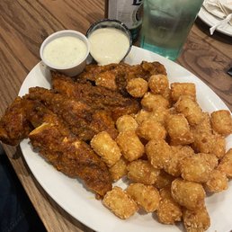 Anchor bar tenders with tots