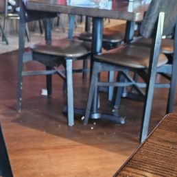 Just One of the tables with food underneath. Just One of the tables with food underneath.