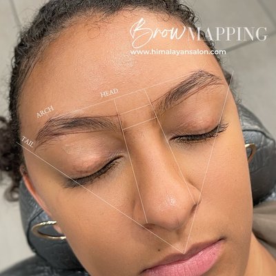 Brow Mapping - Brow mapping is customized to each client’s facial structure. It helps find the start, arch, and the end of each brow making them symmetrical. We use a string coated with wax from the brow pencil to stencil out the shape with a grid method to find the perfect brow for you. This service also includes threading/waxing your eyebrow and filling in with a brow pencil. Brow Mapping - Brow mapping is customized to each client’s facial structure. It helps find the start, arch, and the end of each brow making them symmetrical. We use a string coated with wax from the brow pencil to stencil out the shape with a grid method to find the perfect brow for you. This service also includes threading/waxing your eyebrow and filling in with a brow pencil.