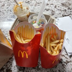 I bought 2 large fries they give me like this I order drive through very bad