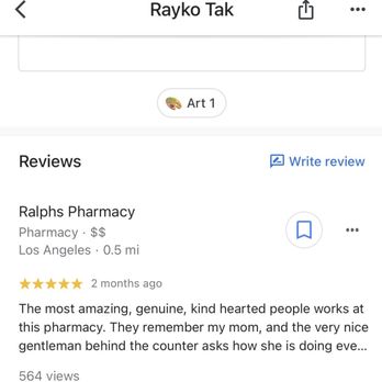 Ralphs - I'm glad my initial review on Google reached to 564 people! It is the least I could do in return to their loving kindness - Grocery Near Me - Los Angeles, California Ralphs - I'm glad my initial review on Google reached to 564 people! It is the least I could do in return to their loving kindness - Grocery Near Me - Los Angeles, California