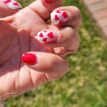 Nails Galleria - These were my Valentine's nails.  I always get a lot of compliments. - Nail Salons Near Me - Walnut, California