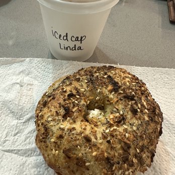 Courage Bagels - Everything with a smear of plain cream cheese - Bagels Near Me - Los Angeles, California