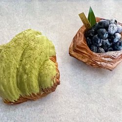 Confections Bakery & Cafe - L to R: Matcha Croissant, Blueberry Tart