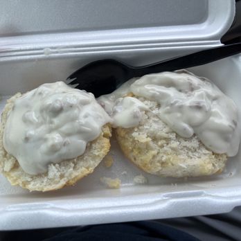 Bojangles - Biscuits and Gravy.  The gravy was just ok and there wasn't enough gravy to cover. - Breakfast & Brunch Near Me - Columbus, Ohio