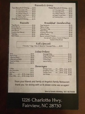 Menu photo 3 Angelo's Family Restaurant Fairview, NC Menu photo 3 Angelo's Family Restaurant Fairview, NC