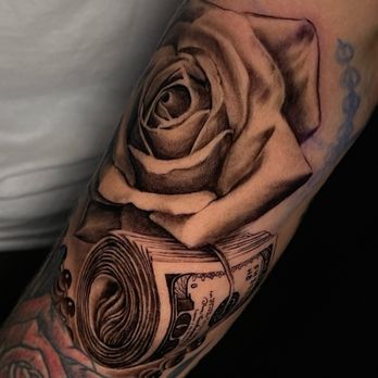 Brina Tattoos - Bankroll with the upper rose and rosary, not finished yet. She did not do the red bottom rose - Tattoo Near Me - Sacramento, California Brina Tattoos - Bankroll with the upper rose and rosary, not finished yet. She did not do the red bottom rose - Tattoo Near Me - Sacramento, California