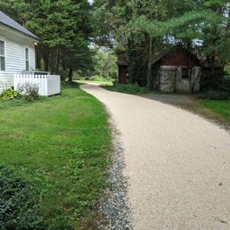 back side of cottage pebbled road back side of cottage pebbled road