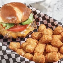 Simple great tasting burger and tots!