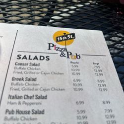 15th Street Pizza & Pub - Menu