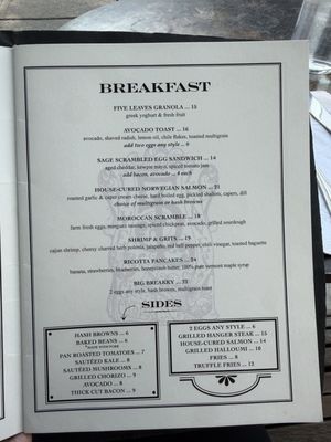 Menu photo 2 Five Leaves Brooklyn, NY Menu photo 2 Five Leaves Brooklyn, NY