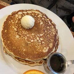Blueberry pancakes, unfortunately, light on the blueberries