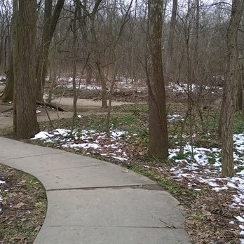 Flowing Well Park - Nice paved trail leads back to a bridge, but once across, the trail is more natural - Parks Near Me - Carmel, Indiana