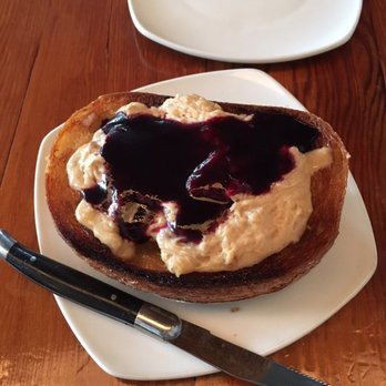 Brimmer & Heeltap - Toast with peanut butter frosting and jam. - New American Near Me - Seattle, Washington Brimmer & Heeltap - Toast with peanut butter frosting and jam. - New American Near Me - Seattle, Washington