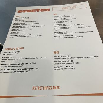 Stretch Pizza - Menu - Pizza Near Me - New York, New York