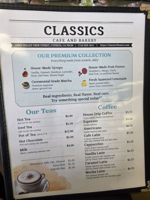 Menu photo 1 Classics Cafe & Flower Shop Cypress, CA Menu photo 1 Classics Cafe & Flower Shop Cypress, CA