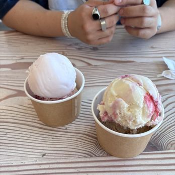 Elephant Garden Creamery - Right: panna cotta, Vietnamese coffee underneath - Ice Cream & Frozen Yogurt Near Me - Vancouver, British Columbia