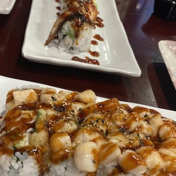 Xtreme Sushi - Dragon Roll & Baked Scallop Roll - Sushi Bars Near Me - Los Alamitos, California Xtreme Sushi - Dragon Roll & Baked Scallop Roll - Sushi Bars Near Me - Los Alamitos, California
