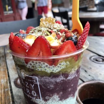 Lazy Bird - Açaí and Matcha green tea base. Extra chia pudding. - Acai Bowls Near Me - Anaheim, California