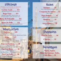 Daisy's Taste of Cuba - Menu (updated December 2017)