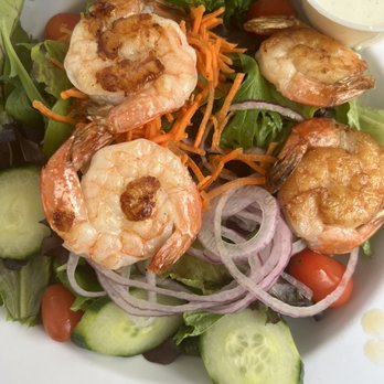 Old Florida Bar & Grill - House salad with grilled shrimp - Seafood Near Me - Jupiter, Florida Old Florida Bar & Grill - House salad with grilled shrimp - Seafood Near Me - Jupiter, Florida