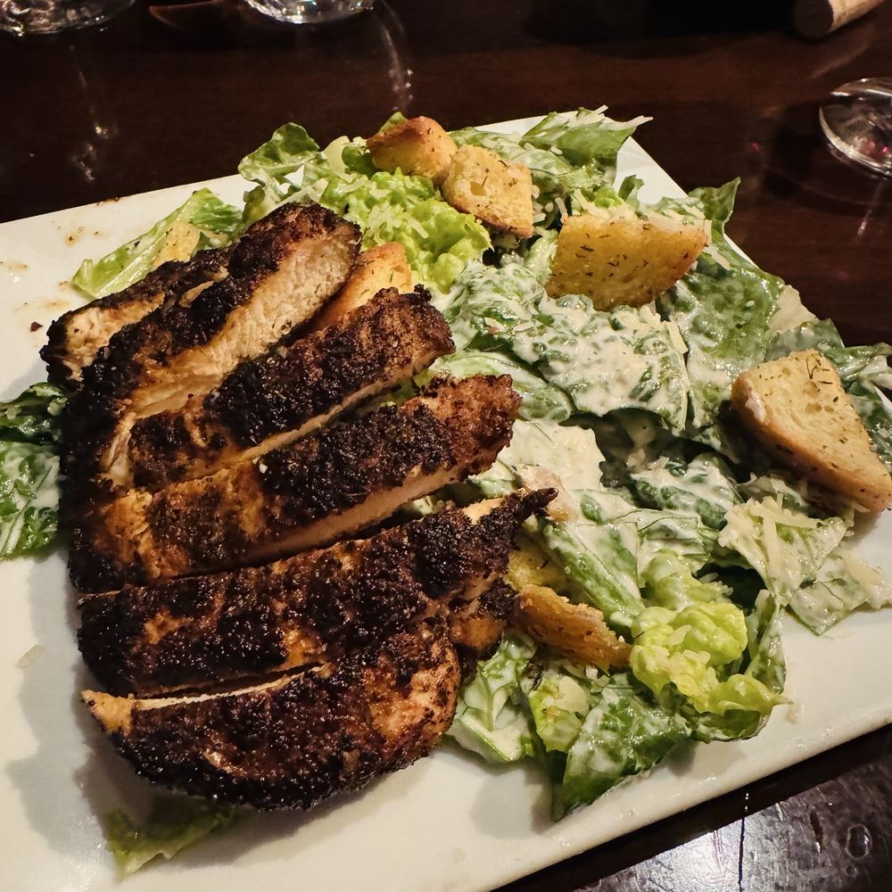 Volare Bistro - Caesar with Blackened Chicken (small) - Wine Bars Near Me - Hapeville, Georgia Volare Bistro - Caesar with Blackened Chicken (small) - Wine Bars Near Me - Hapeville, Georgia