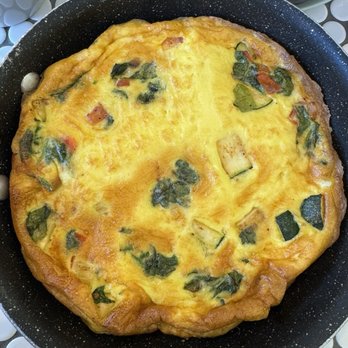 Sun Rey Cafe - House Frittata with spinach, tomato's, & zucchini - Breakfast & Brunch Near Me - Chicago, Illinois